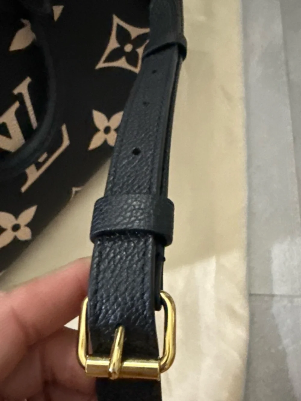 Louis Vuitton Black & Cream Monogram Alma BB Satchel